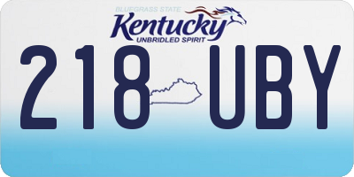 KY license plate 218UBY