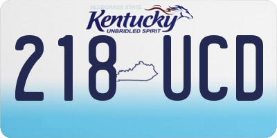 KY license plate 218UCD
