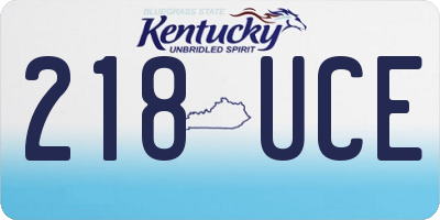 KY license plate 218UCE