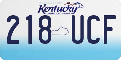 KY license plate 218UCF