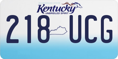 KY license plate 218UCG