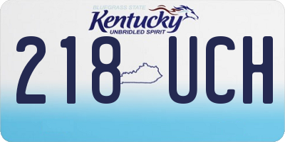 KY license plate 218UCH