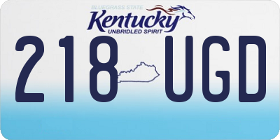 KY license plate 218UGD