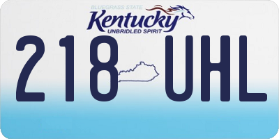 KY license plate 218UHL