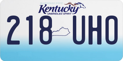KY license plate 218UHO