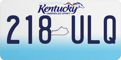 KY license plate 218ULQ