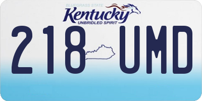 KY license plate 218UMD