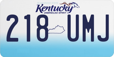 KY license plate 218UMJ