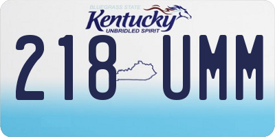 KY license plate 218UMM