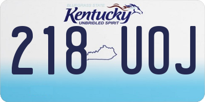 KY license plate 218UOJ