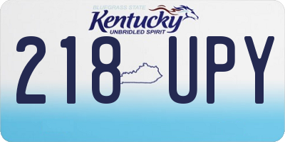 KY license plate 218UPY