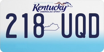 KY license plate 218UQD