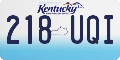 KY license plate 218UQI