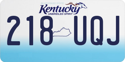 KY license plate 218UQJ