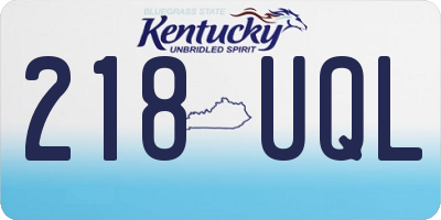 KY license plate 218UQL