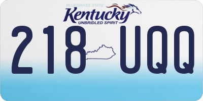 KY license plate 218UQQ