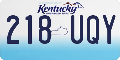 KY license plate 218UQY