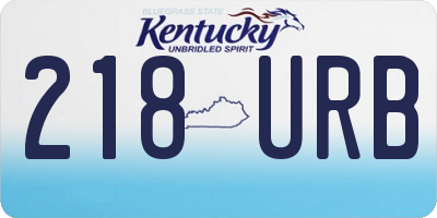 KY license plate 218URB