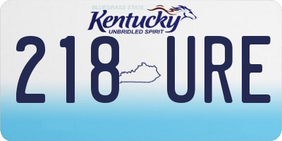 KY license plate 218URE