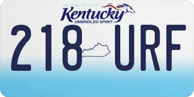 KY license plate 218URF
