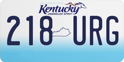 KY license plate 218URG