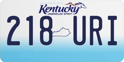 KY license plate 218URI