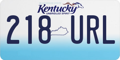 KY license plate 218URL