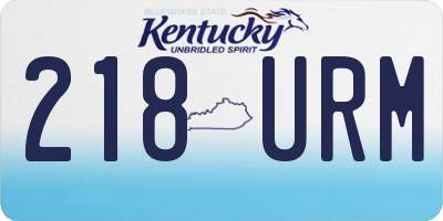 KY license plate 218URM