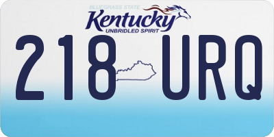 KY license plate 218URQ