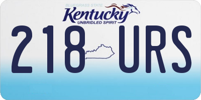 KY license plate 218URS