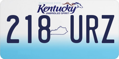KY license plate 218URZ