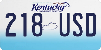 KY license plate 218USD
