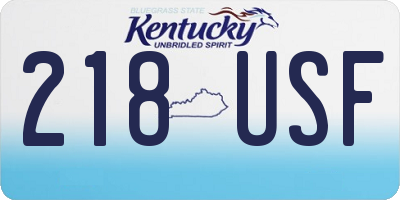KY license plate 218USF