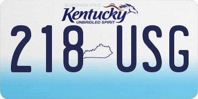 KY license plate 218USG