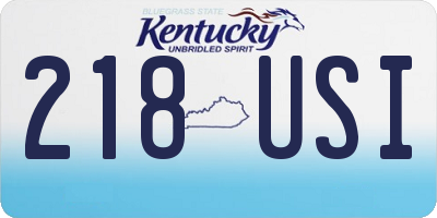KY license plate 218USI
