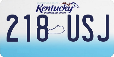 KY license plate 218USJ
