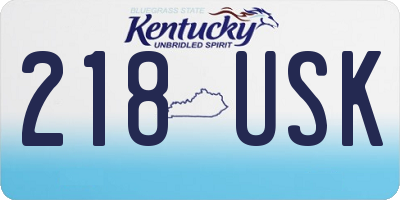 KY license plate 218USK