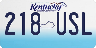 KY license plate 218USL