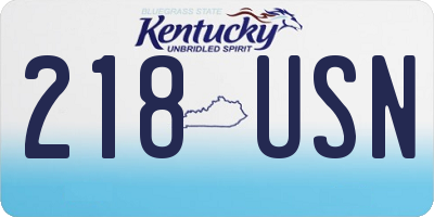 KY license plate 218USN