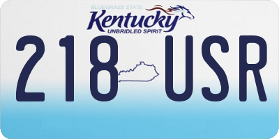 KY license plate 218USR