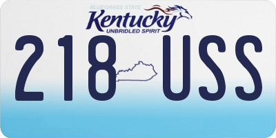 KY license plate 218USS