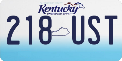 KY license plate 218UST