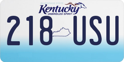 KY license plate 218USU