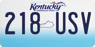 KY license plate 218USV