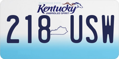 KY license plate 218USW