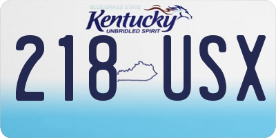 KY license plate 218USX