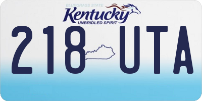 KY license plate 218UTA