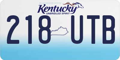 KY license plate 218UTB
