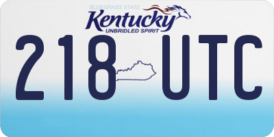 KY license plate 218UTC