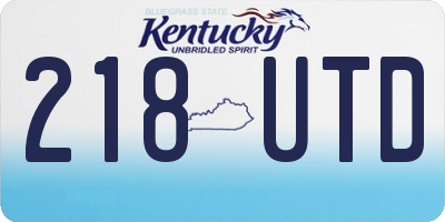 KY license plate 218UTD